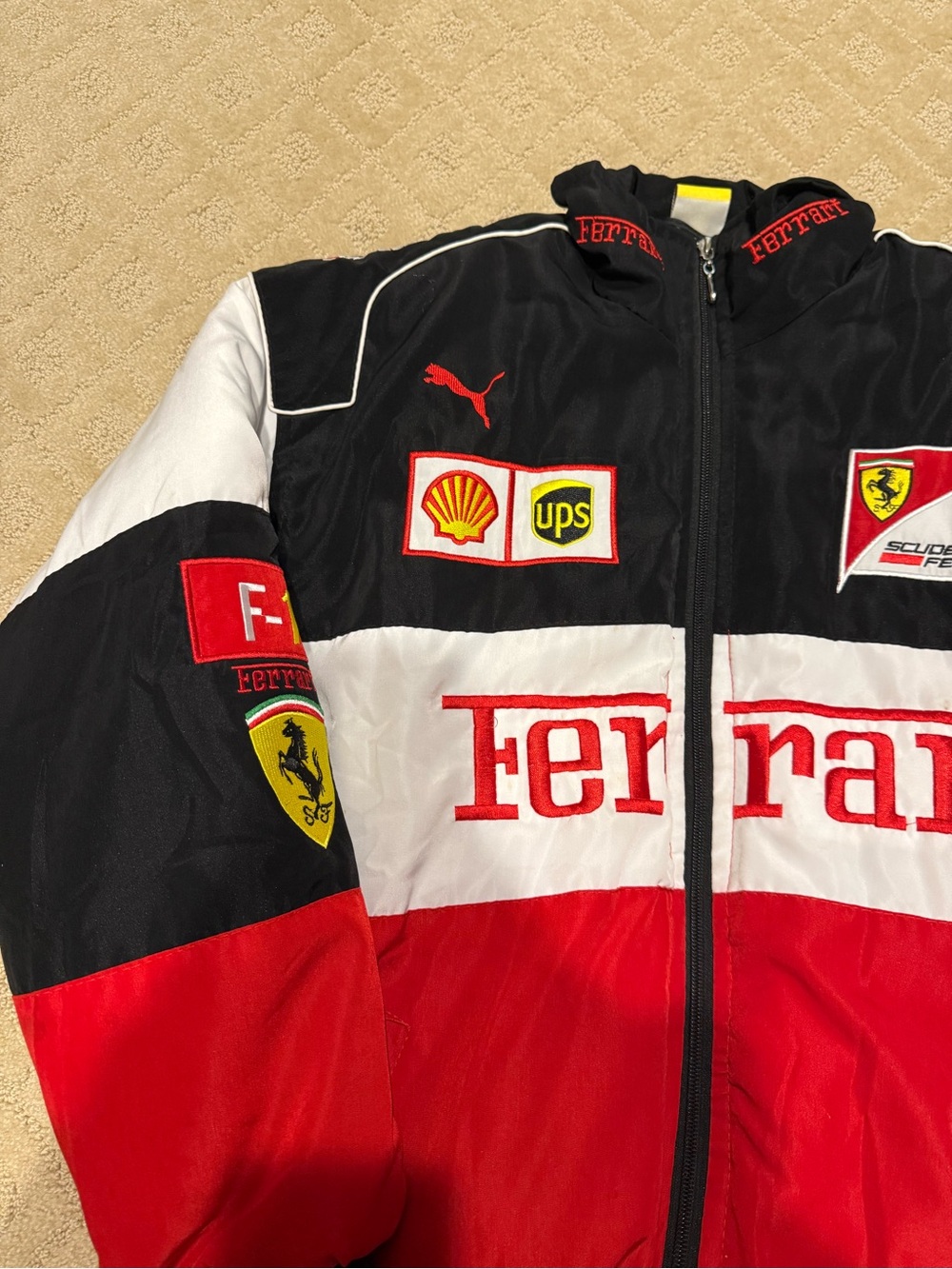 Ferrari Red, Black & White Racing Windbreaker